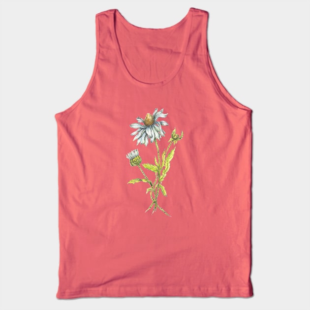 Watercolor Daisy Tank Top by BonnieSales